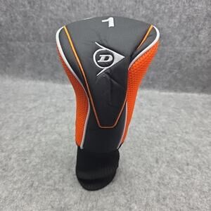 Dunlop 1 Driver Wood Golf Club Head Cover Sock Black Orange